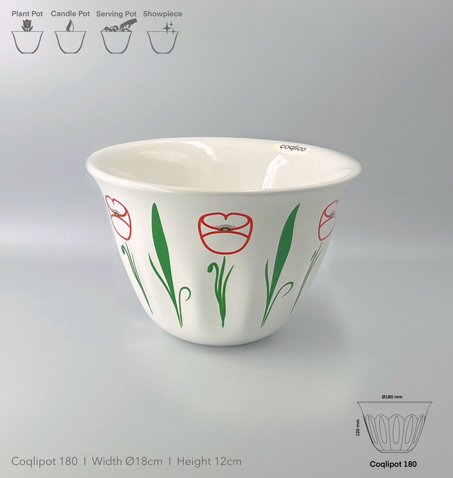 Coqlipot© 180 - Poppy - Red Outline
