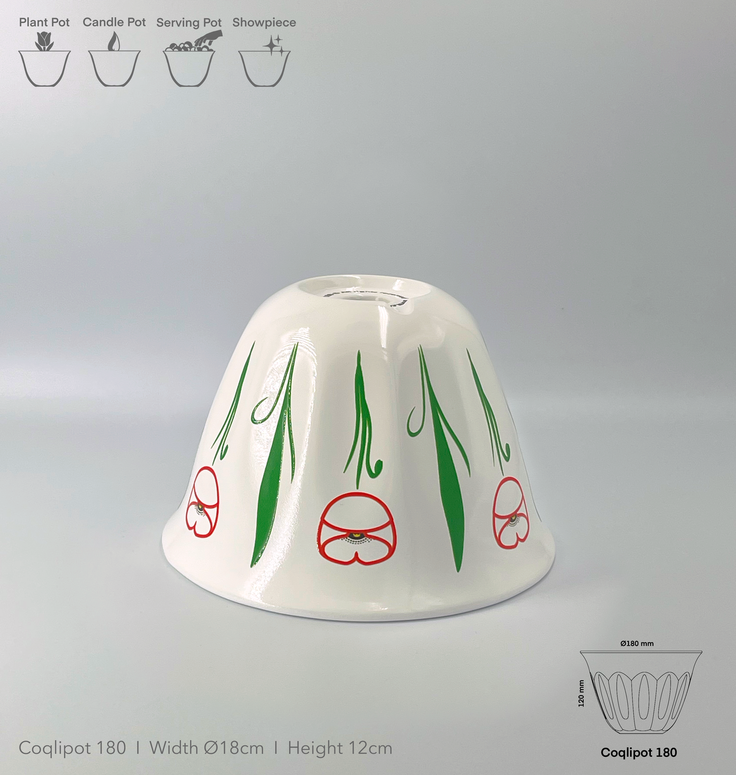 Coqlipot© 180 - Poppy - Red Outline