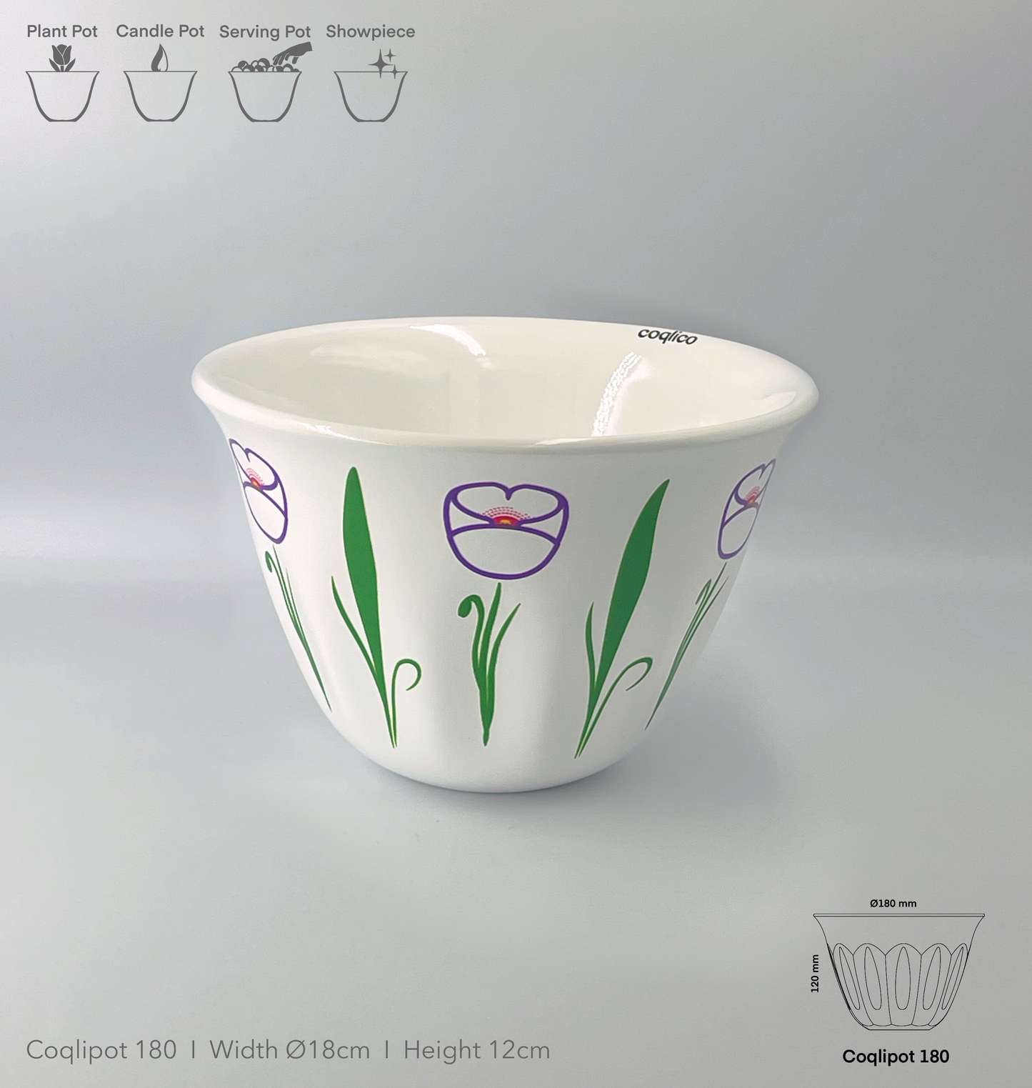 Coqlipot© 180 - Poppy - Purple Outline