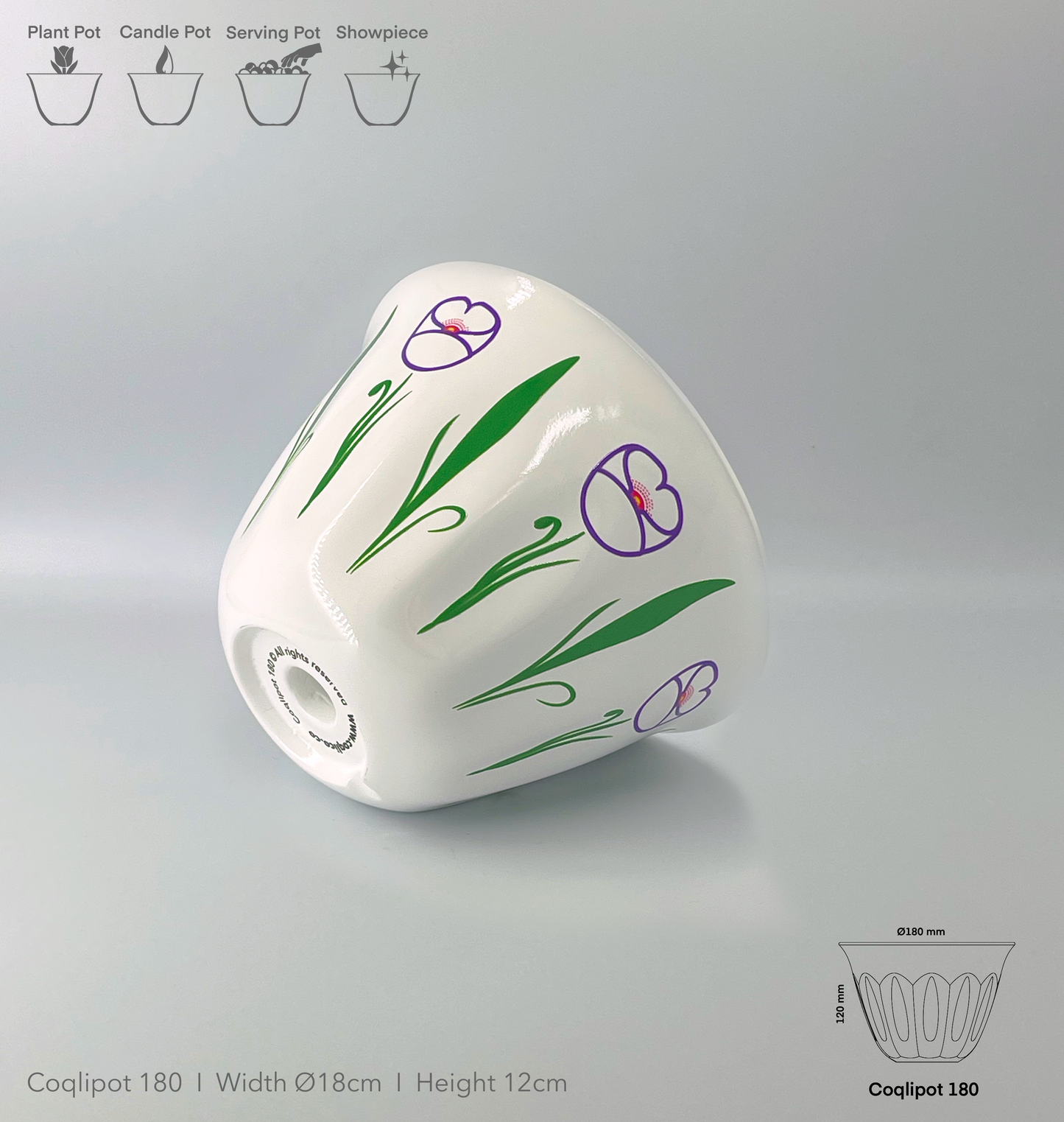 Coqlipot© 180 - Poppy - Purple Outline