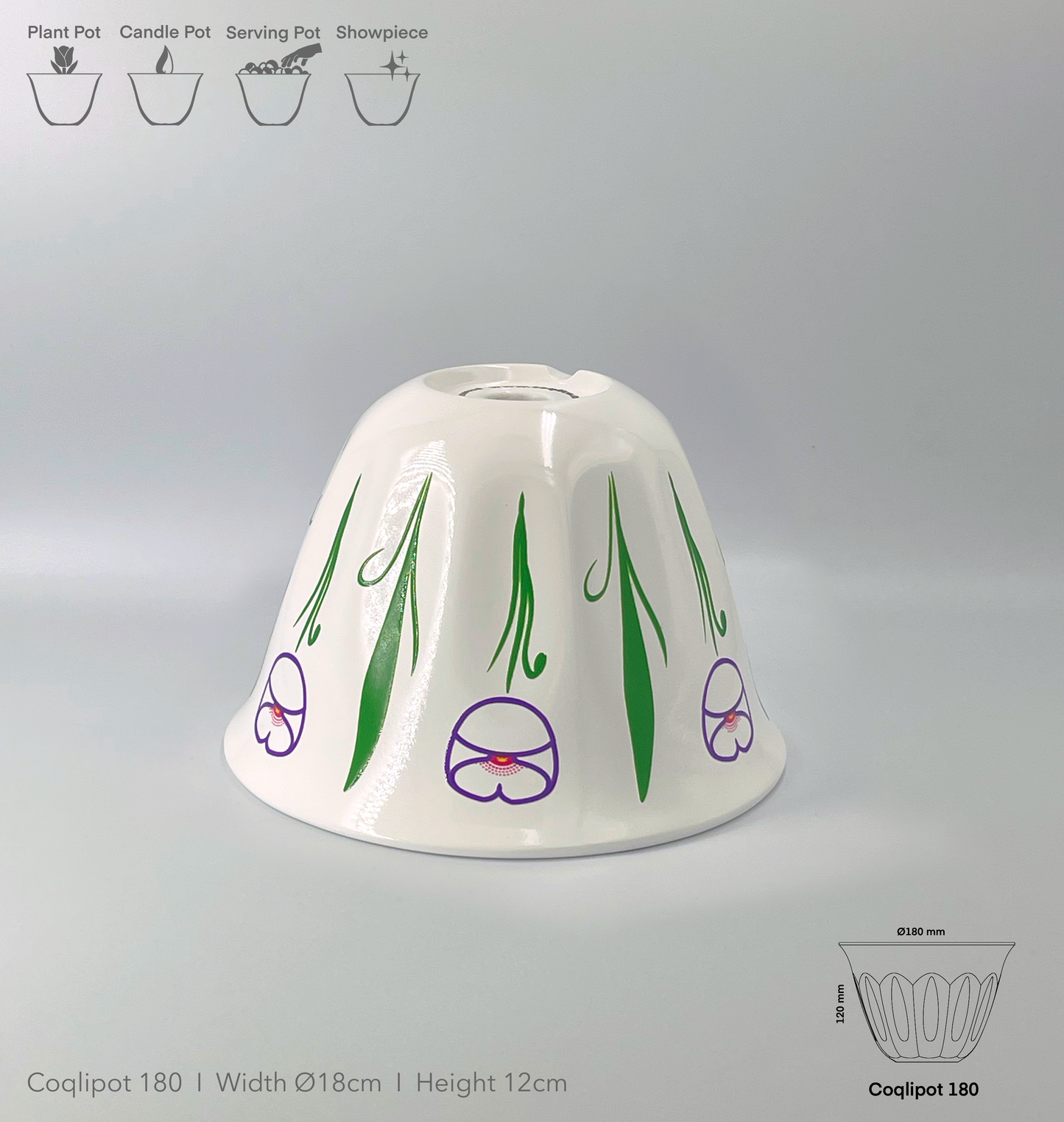 Coqlipot© 180 - Poppy - Purple Outline