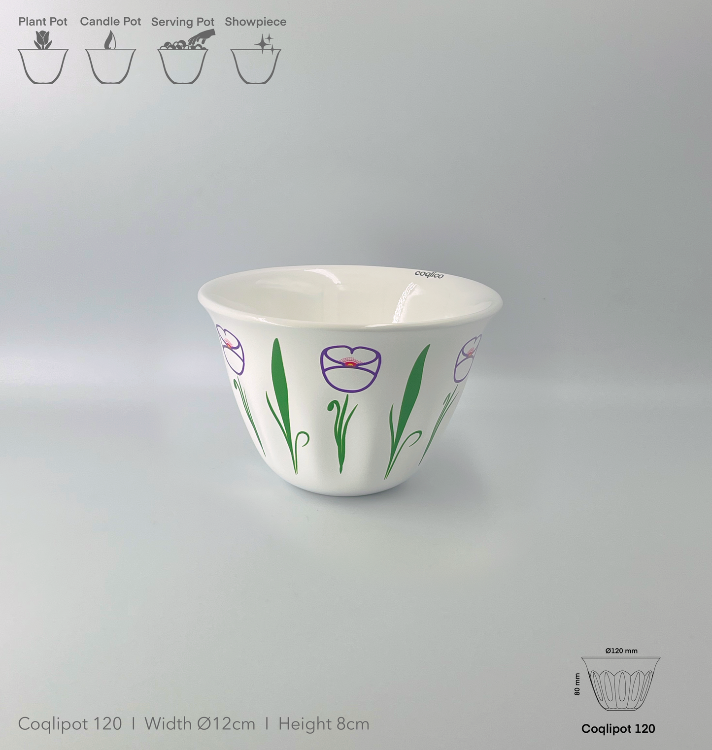 Coqlipot© 120 - Poppy - Purple Outline