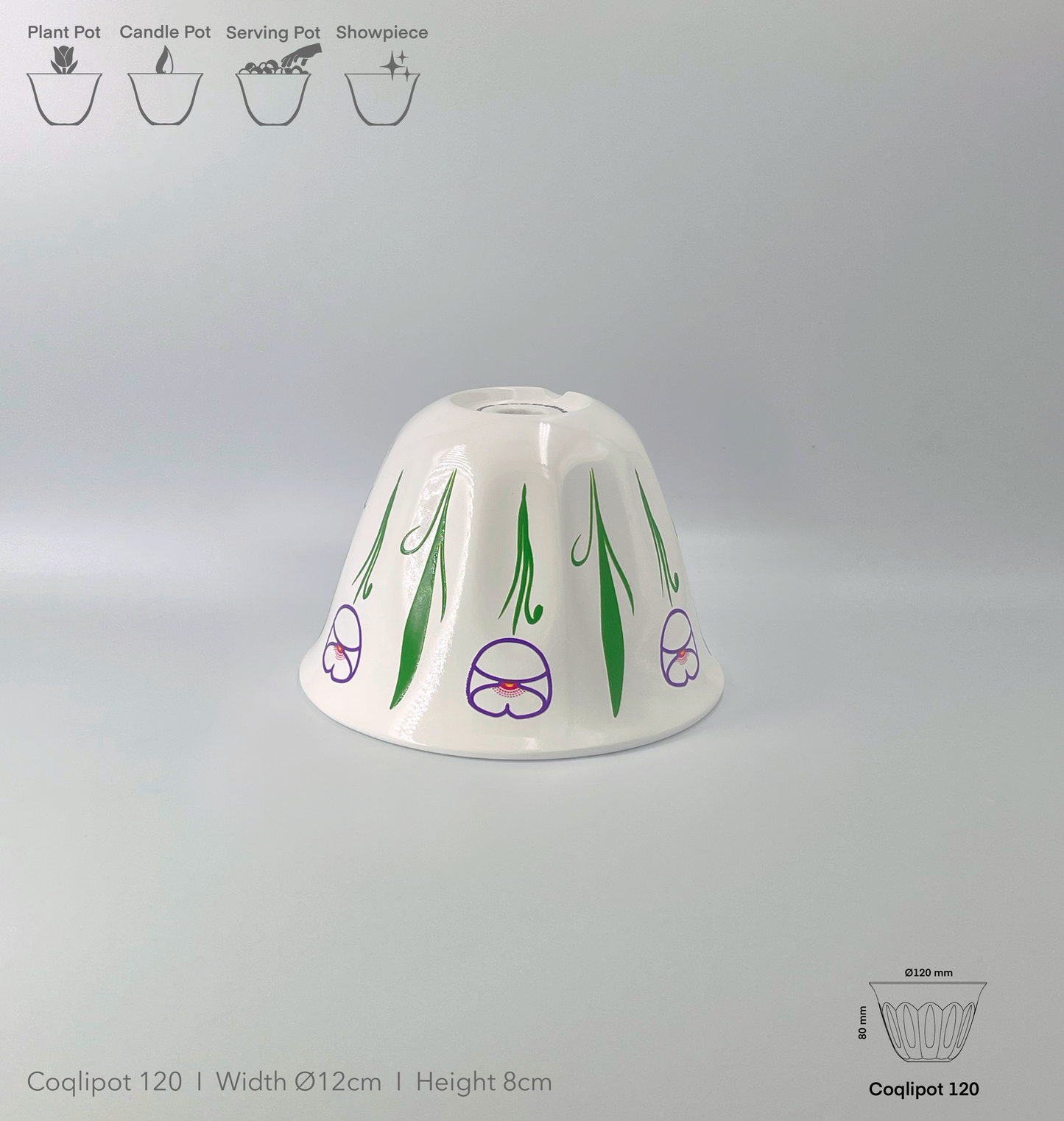 Coqlipot© 120 - Poppy - Purple Outline