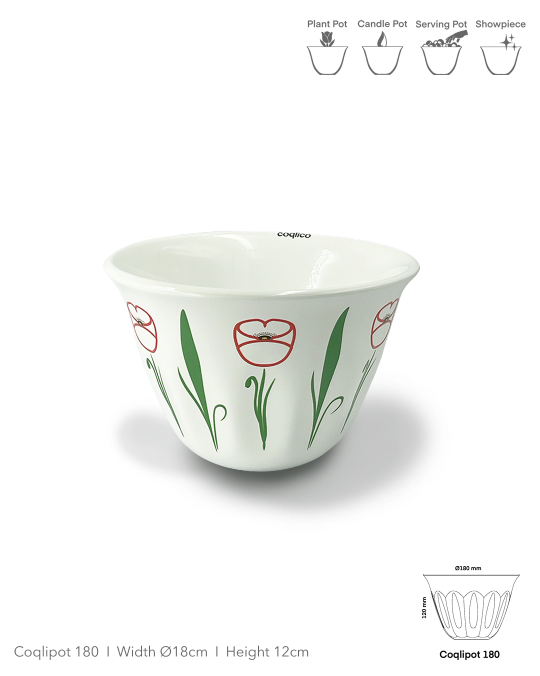 Coqlipot© 180 — Lebanese Poppy Red Outline (Made-To-Order)