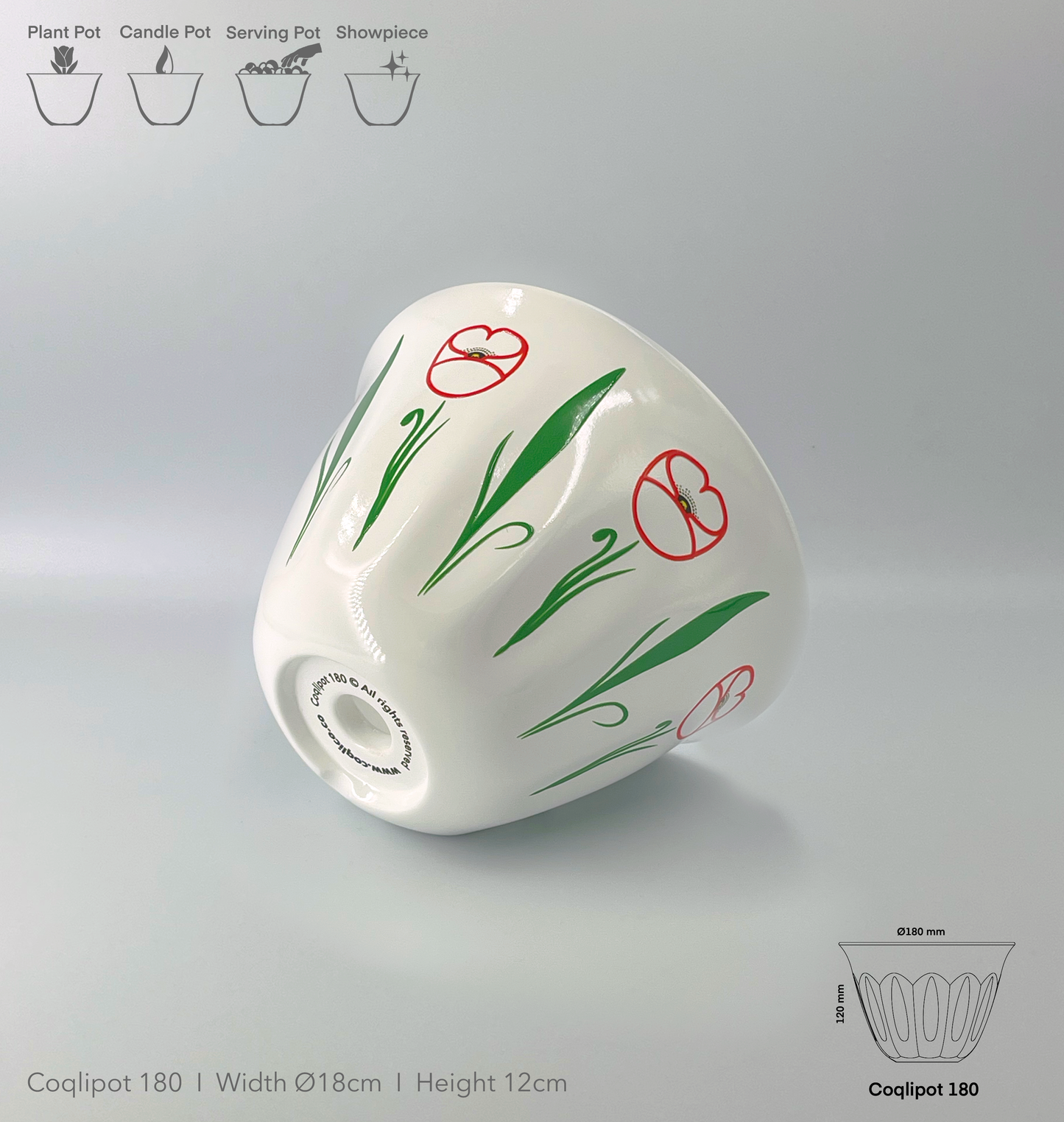 Coqlipot© 180 - Poppy - Red Outline